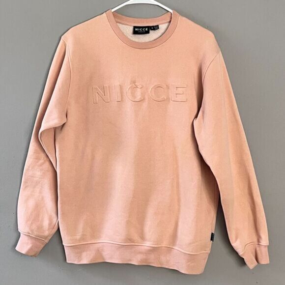 NICCE London Mens Crewneck Long Sleeve Sweater Embossed Chest Logo Size M - Picture 1 of 12